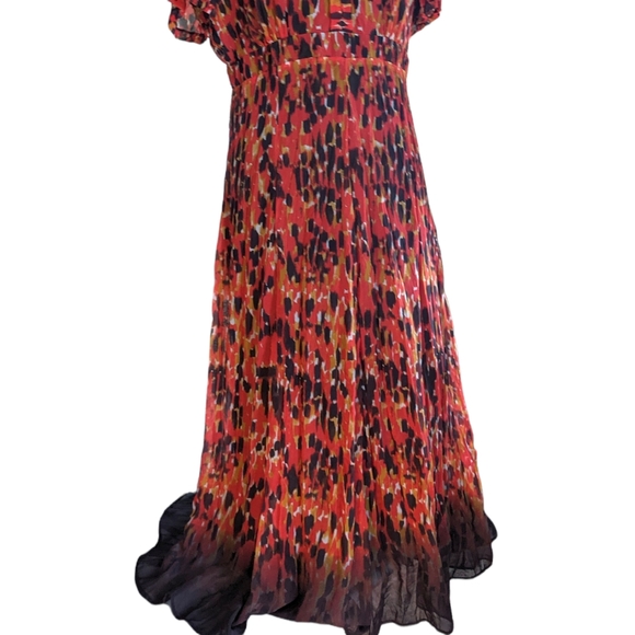 Boutique Summer maxi dress with lining umbra bottom colorful pattern size large - Picture 2 of 10